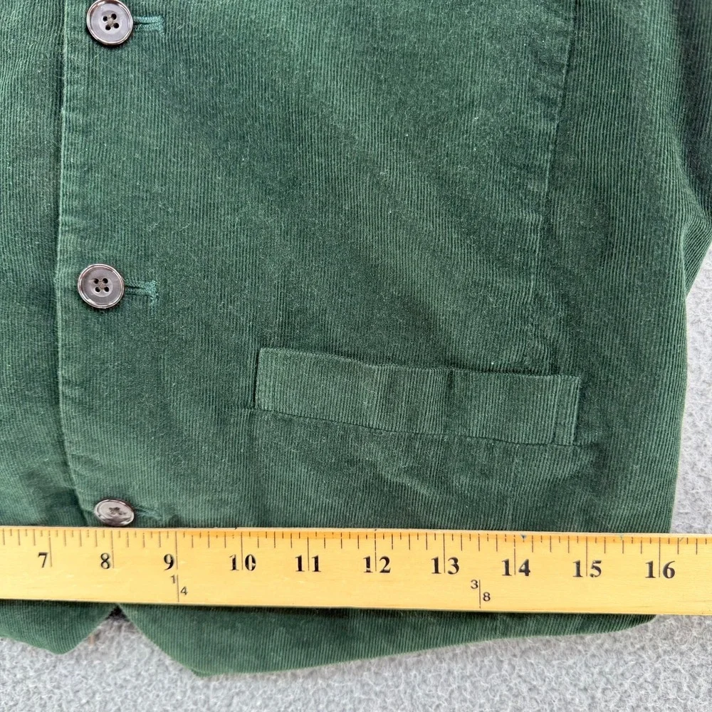 Vintage Gap Corduroy Vest Men Small Green Notched Lapel Button Up 90s Y2K